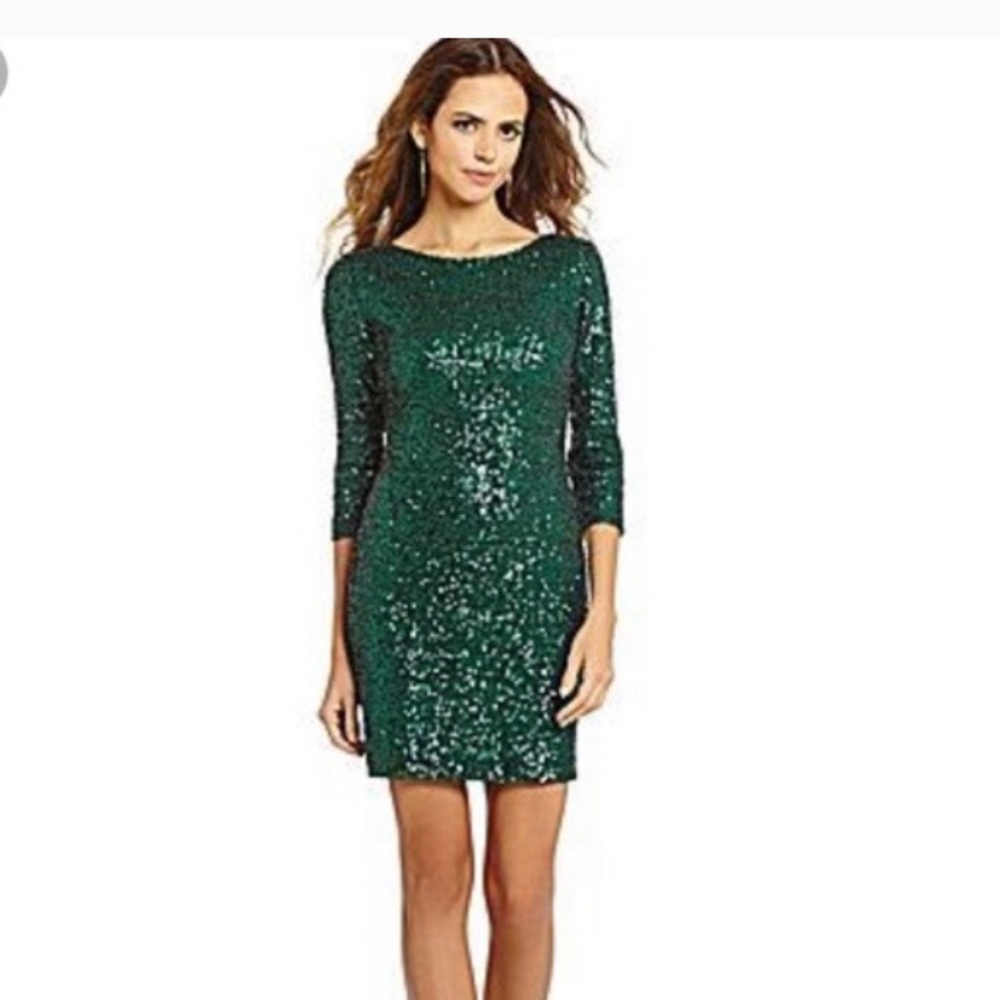 Gianna Bini Sequin Emerald Green Dress